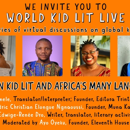 Banner showing photo of panel speakers Sandra Tamele, Christian Elongue, Edwige-Renée Dro and Ayo Oyeku